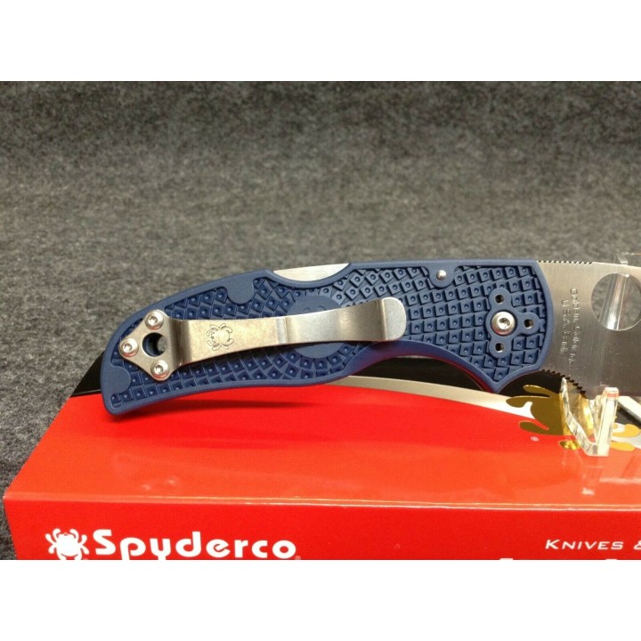 Couteau Spyderco Native 5 Lame Acier CPM-SPY27 Manche Blue FRN Lockback USA SC41PCBL5 - Livraison Gratuite