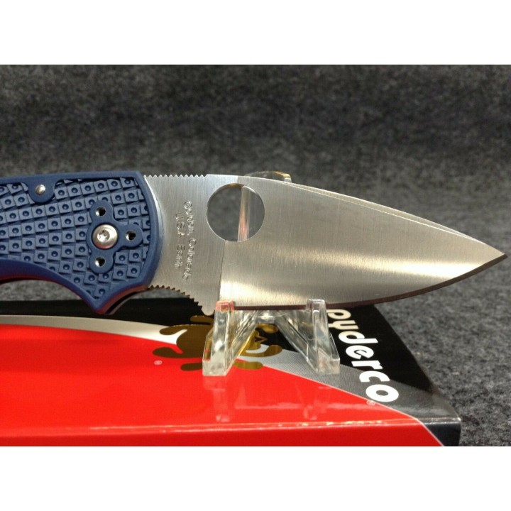 Couteau Spyderco Native 5 Lame Acier CPM-SPY27 Manche Blue FRN Lockback USA SC41PCBL5 - Livraison Gratuite