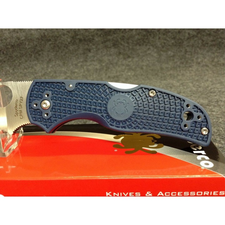 Couteau Spyderco Native 5 Lame Acier CPM-SPY27 Manche Blue FRN Lockback USA SC41PCBL5 - Livraison Gratuite