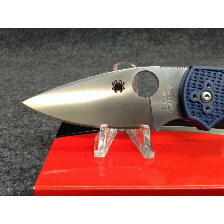Couteau Spyderco Native 5 Lame Acier CPM-SPY27 Manche Blue FRN Lockback USA SC41PCBL5 - Livraison Gratuite