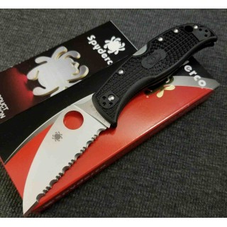 Couteau Spyderco RockJumper Lame Acier VG10 Serr Manche FRN Lockback Japan SC254SBK - Livraison Gratuite