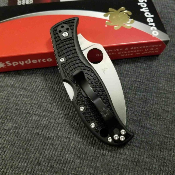 Couteau Spyderco RockJumper Lame Acier VG10 Serr Manche FRN Lockback Japan SC254SBK - Livraison Gratuite