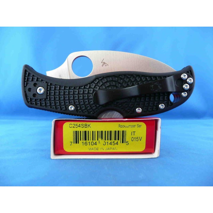 Couteau Spyderco RockJumper Lame Acier VG10 Serr Manche FRN Lockback Japan SC254SBK - Livraison Gratuite
