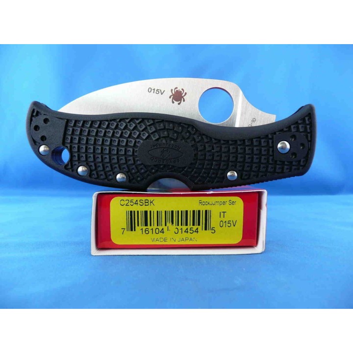 Couteau Spyderco RockJumper Lame Acier VG10 Serr Manche FRN Lockback Japan SC254SBK - Livraison Gratuite