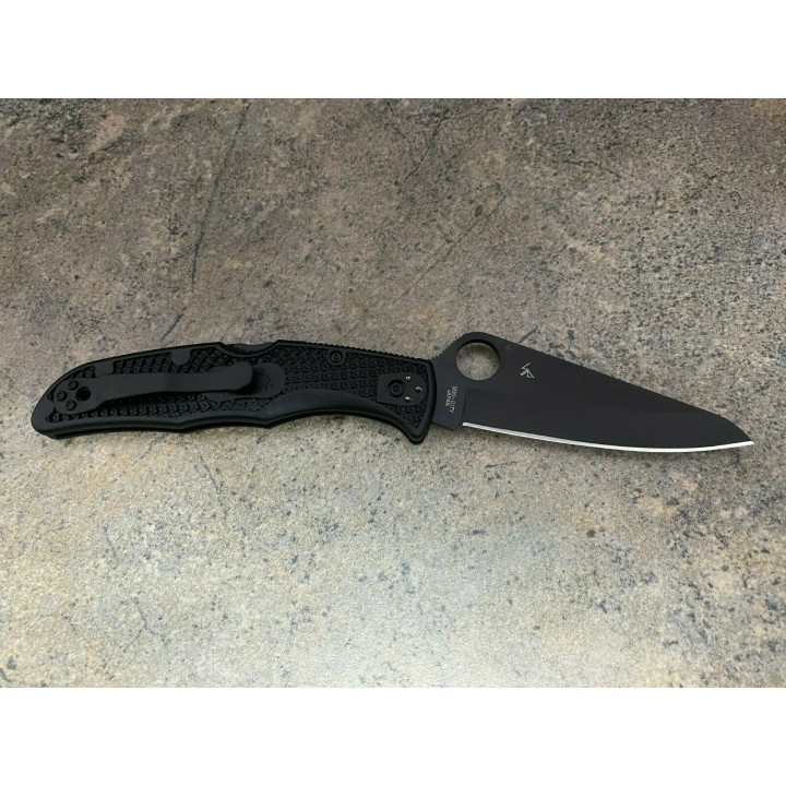 Couteau Spyderco Pacific Salt 2 Black Lame Acier H1 Manche FRN Lockback Clip Japan SC91PBBK2 - Livraison Gratuite