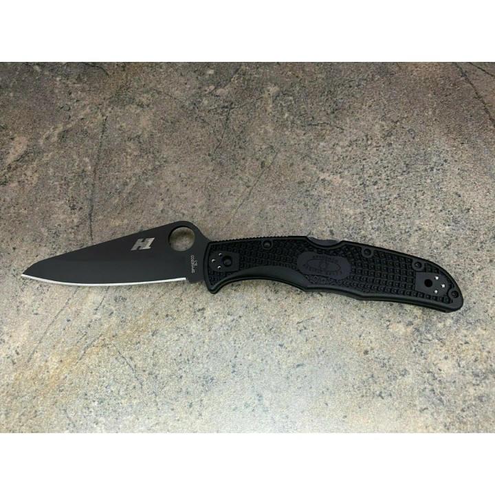 Couteau Spyderco Pacific Salt 2 Black Lame Acier H1 Manche FRN Lockback Clip Japan SC91PBBK2 - Livraison Gratuite