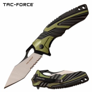 Couteau Tac Force A/O Tactical Urban Tanto Lame Acier 3Cr13 Manche Aluminium Clip TF1029BGN - Livraison Gratuite