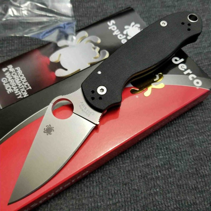 Couteau Spyderco Para Military 3 Lame Acier CPM S30V Manche G-10 Made In USA SC223GP - Livraison Gratuite