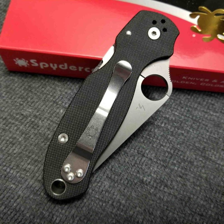 Couteau Spyderco Para Military 3 Lame Acier CPM S30V Manche G-10 Made In USA SC223GP - Livraison Gratuite