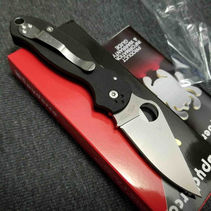 Couteau Spyderco Para Military 3 Lame Acier CPM S30V Manche G-10 Made In USA SC223GP - Livraison Gratuite