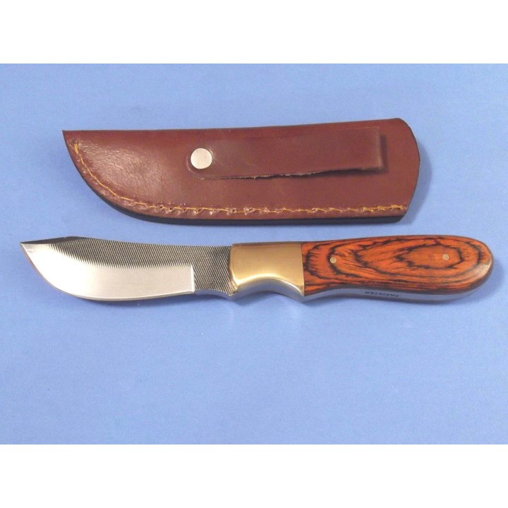 Lot de 2 Couteau Fabrication Artisanale Avec Une Lime Manche Bois Etui Cuir SM0025 - Livraison Gratuite