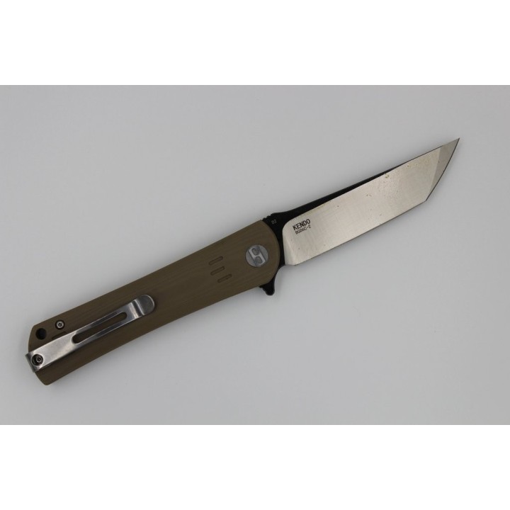 Couteau Bestech Knives Tanto Kendo Lame Acier D2 Manche Tan G-10 Linerlock BTKG06C2 - Livraison Gratuite
