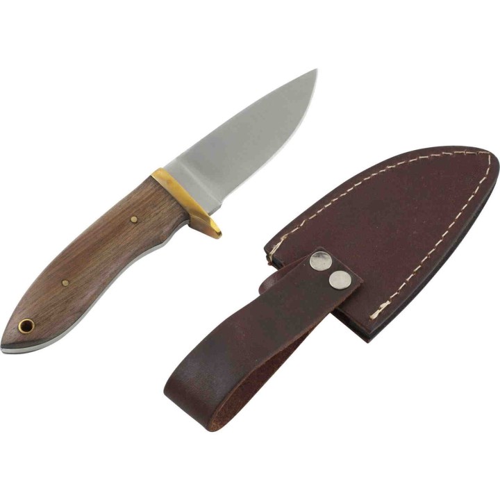 Couteau Frost Cutlery Chipaway Buck Tail Classic Lame Acier Inox Manche Noyer Etui Cuir FCW108DWW - Livraison Gratuite