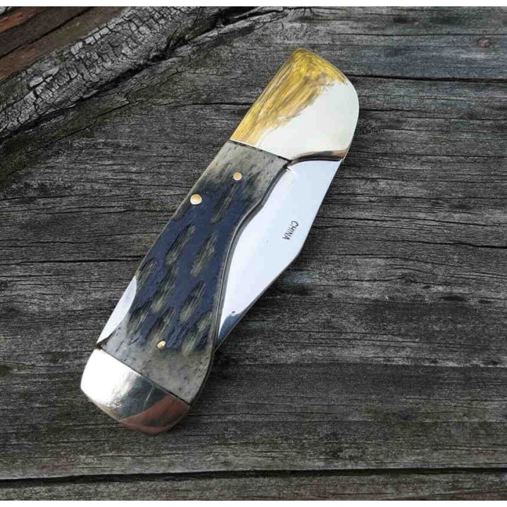 Couteau Frost Cutlery Choctaw 20th Annversary Lame Acier Inox Manche Os Lockback FCW105GY20 - Livraison Gratuite