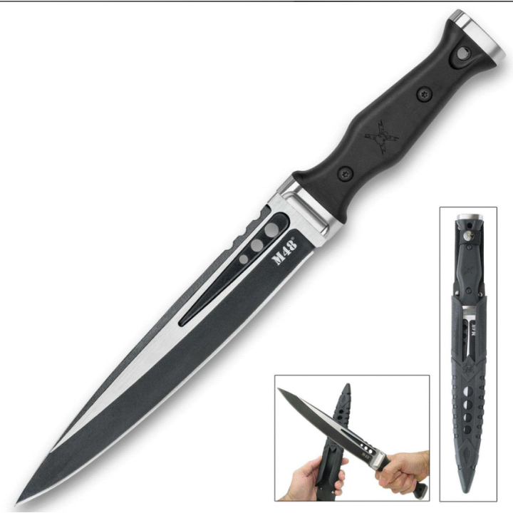 Couteau Poignard Scottish United Cutlery M48 Highland Sgian Acier 2Cr13 Manche TPR Etui Abs UC3257 - Livraison Gratuite
