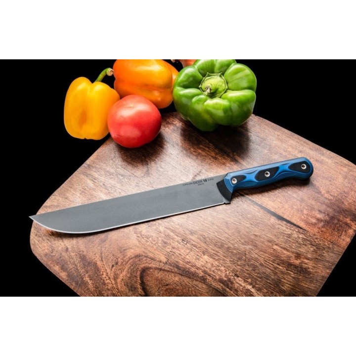 Couteau Tops Knives Dicer 10 Slicer Lame CPM S35VN Manche Blue/Black G10 Etui Kydex Made USA TPDCR1001 - Livraison Gratuite