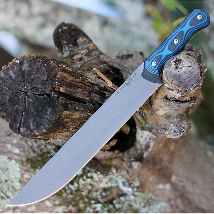 Couteau Tops Knives Dicer 10 Slicer Lame CPM S35VN Manche Blue/Black G10 Etui Kydex Made USA TPDCR1001 - Livraison Gratuite