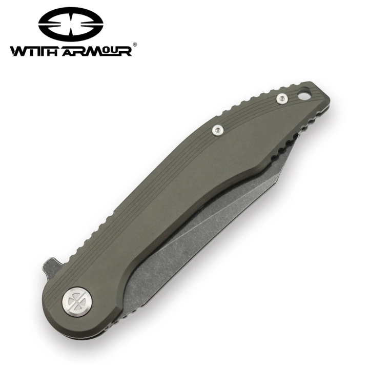 Couteau WithArmour Gasper Lame Acier D2 Manche Aluminium Linerlock Clip IKBS WAR083BK - Livraison Gratuite