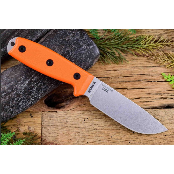Couteau ESEE Model 4 S35VN Orange Manche G10 Lame Acier S35VN Etui Molded Made USA ES4PS35VOR - Livraison Gratuite