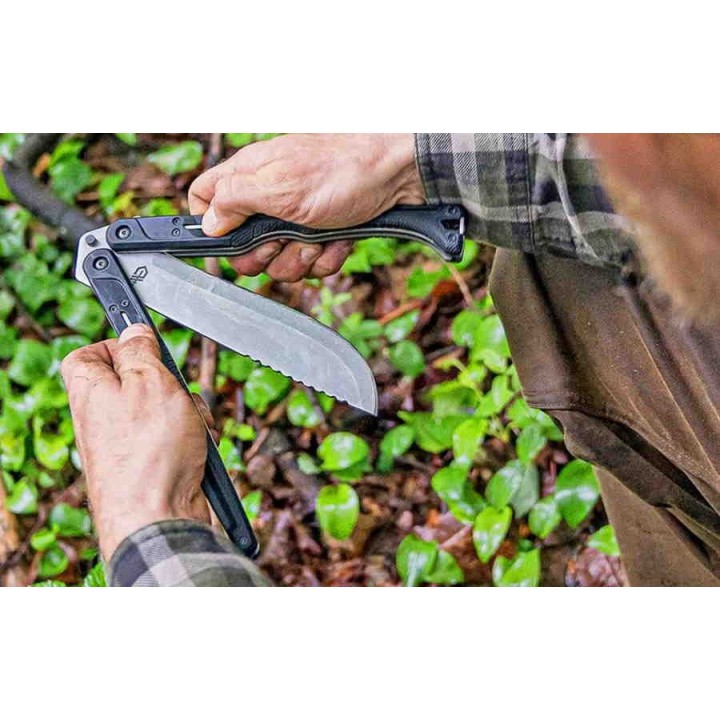 Couteau Machette Gerber Doubledown Machete Black Lame Acier 420HC Manche FRN Etui Nylon Made USA G1536 - Livraison Gratuite