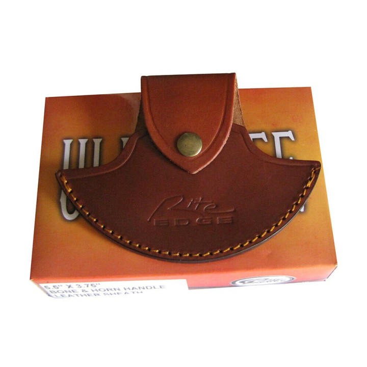 Couteau D'esquimeau ULU Inuit Lame Acier Inox Manche Os/Corne Etui Cuir CN8026HN - Livraison Gratuite