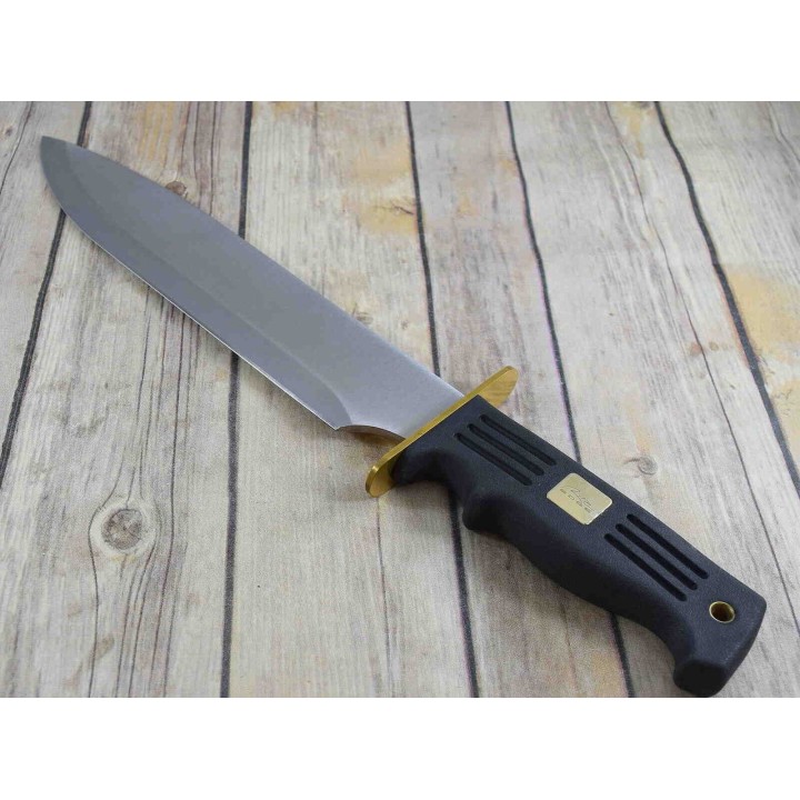 Couteau Machette Big Bad Bowie Lame Acier Inox Manche Caoutchouc Etui Nylon CN211492 - Livraison Gratuite