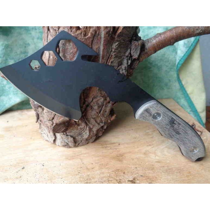 Hachette Hache Tomahawk Lame Acier Inox Manche Bois Etui Nylon CN211395 - Livraison Gratuite