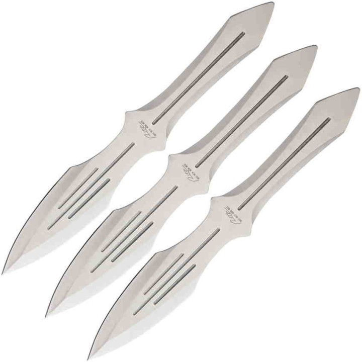 CN211230SL Lot de 3 Couteaux de Lancer Cirque Compétition Acier Inox Etui Nylon - Livraison Gratuite