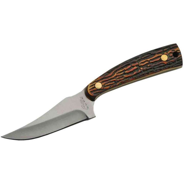CN211234SG Lot de 3 Couteau Skinner Lame Acier Inox Manche Façon Bois de Cerf Etui Nylon - Livraison Gratuite