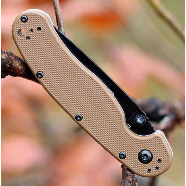 Couteau Ontario Rat II D2 Brown Manche FRN Lame Acier D2 Linerlock Clip ON8830CB - Livraison Gratuite