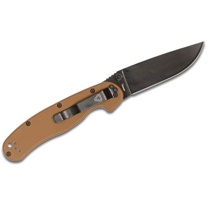 Couteau Ontario Rat II D2 Brown Manche FRN Lame Acier D2 Linerlock Clip ON8830CB - Livraison Gratuite