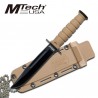 Couteau de Cou Tactical Desert Tan MTECH Acier 440 MT632DT - Livraison Gratuite
