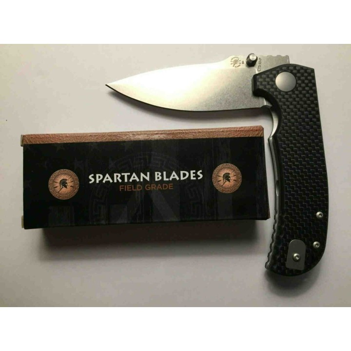 Couteau Spartan Blades Astor Lame Acier CTS-XHP Manche FCarbone/G10 Linerlock Clip SFBL8CF - Livraison Gratuite
