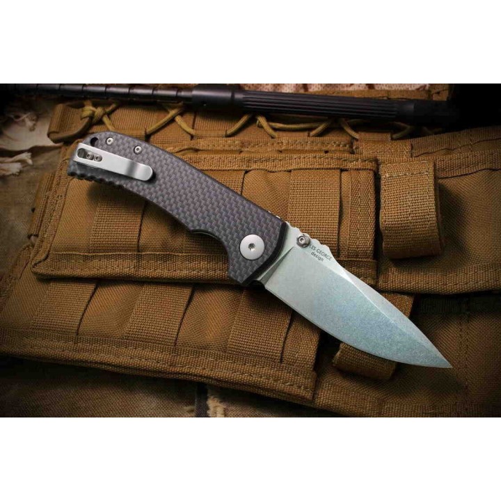 Couteau Spartan Blades Astor Lame Acier CTS-XHP Manche FCarbone/G10 Linerlock Clip SFBL8CF - Livraison Gratuite