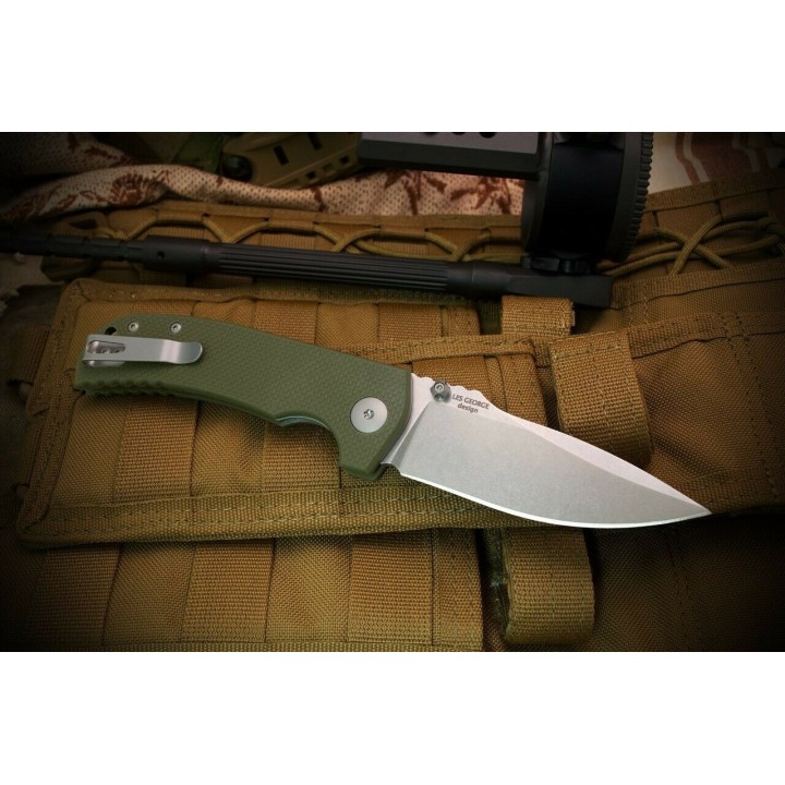 Couteau Spartan Blades Astor Lame Acier CTS-XHP Manche Green G10 Linerlock Clip SFBL8GR - Livraison Gratuite