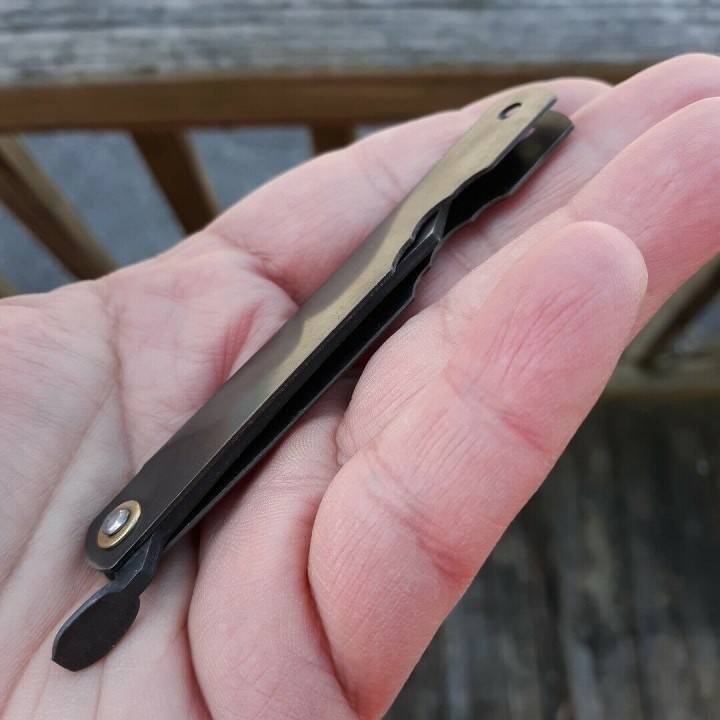 Couteau Higonokami N°3 Folder Black Lame SK5 Manche Acier Japan HIGO03BL - Livraison Gratuite