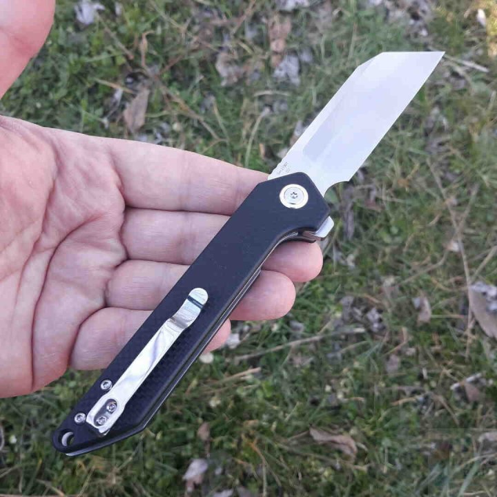 Couteau CJRB Rampart Black G10 Lame Acier D2 Stonewash Manche G10 Linerlock Clip J1907BKF - Livraison Gratuite