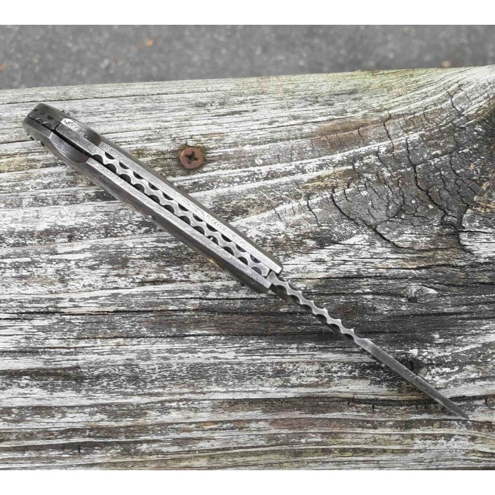 Couteau Damas Manche + Lame Acier Damas 128 Couches + Mosaic Pins Lockback DM1135 - Livraison Gratuite