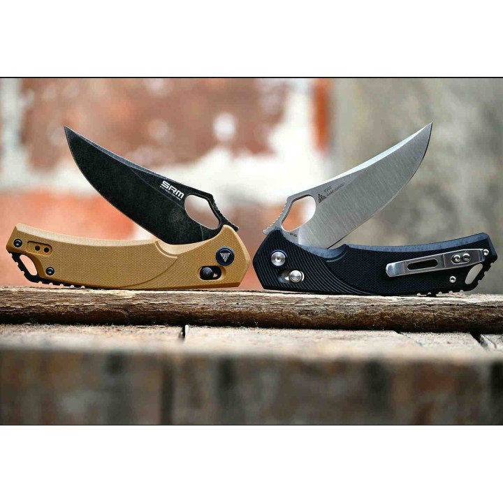 Couteau SRM Knives 9201 Ambi Lock Lame D2 Manche G10 Clip SRM9201 - Livraison Gratuite