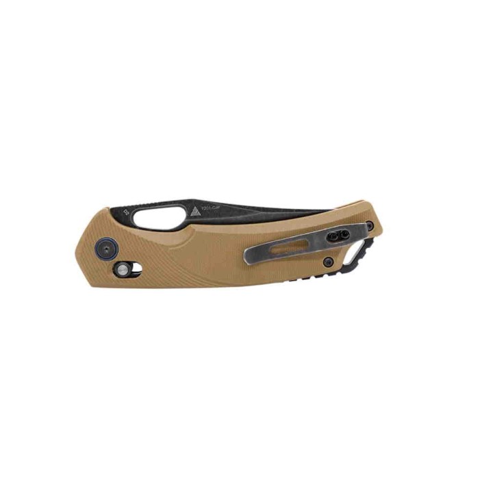 Couteau SRM Knives 9201 Ambi Lock Lame D2 Manche Brown G10 Clip SRM9201GW - Livraison Gratuite