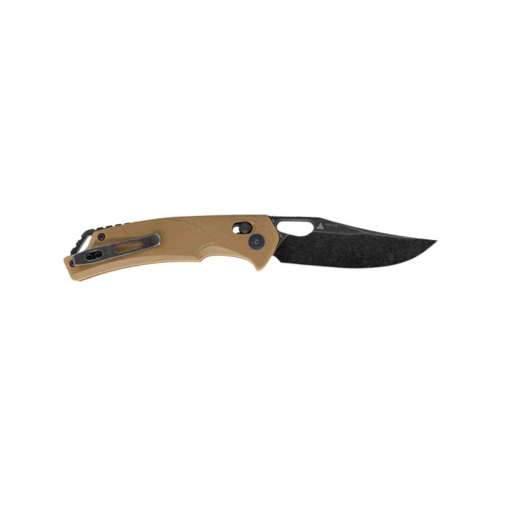 Couteau SRM Knives 9201 Ambi Lock Lame D2 Manche Brown G10 Clip SRM9201GW - Livraison Gratuite
