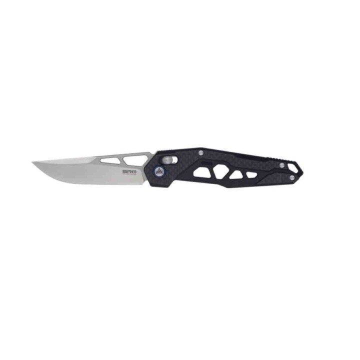 Couteau SRM Knives 9225 Ambi Lock Lame D2 Manche FCarbone/G10 Clip SRM9225KB - Livraison Gratuite