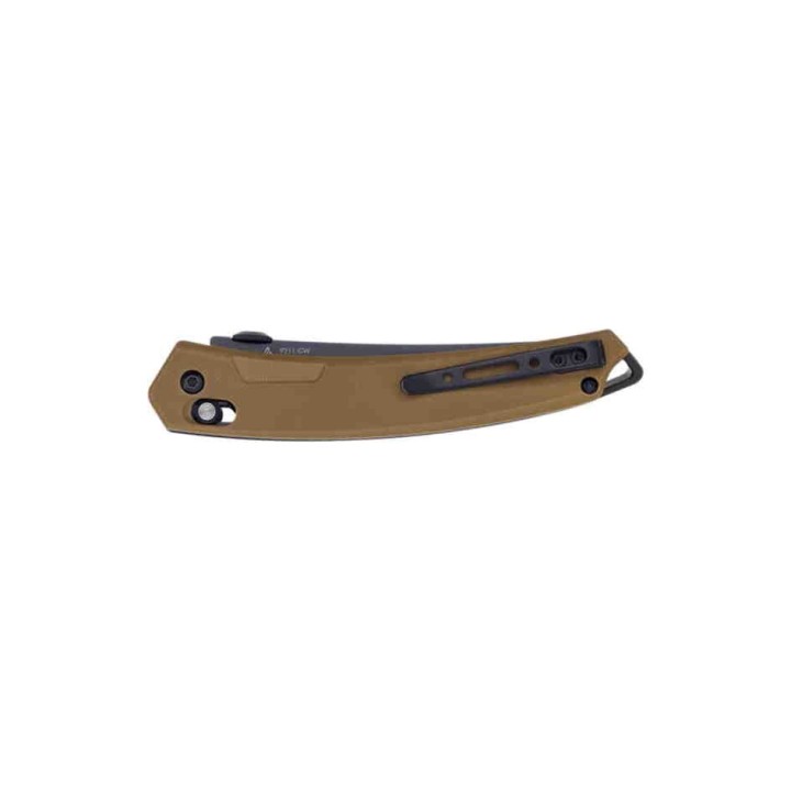 Couteau SRM Knives 9211 Ambi Lock Lame Tanto 8Cr13MoV Manche G10 Brown Clip SRM9211GW - Livraison Gratuite