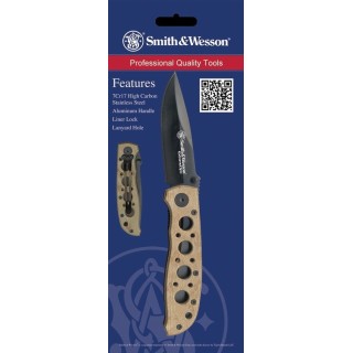 Lot de 2 Couteau Smith&Wesson Extreme OPS Desert Lame Acier 7Cr17MoV Manche Alu SWCK105HDCP - Livraison Gratuite