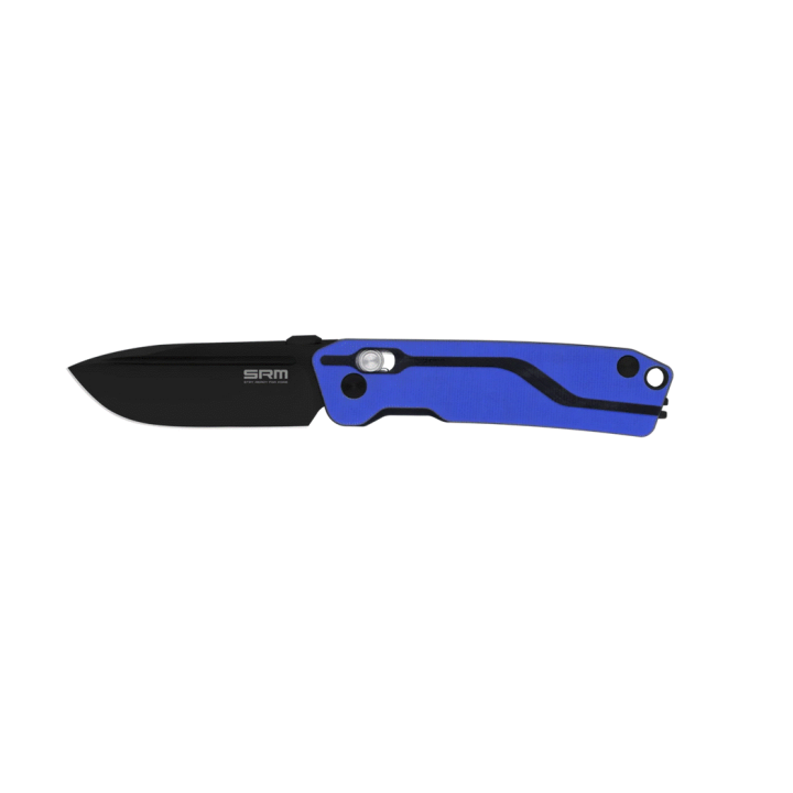 Couteau SRM Knives 7228 Ambi Lock Lame D2 Manche Blue G10 Clip SRM7228L - Livraison Gratuite