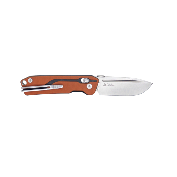 Couteau SRM Knives 7228 Ambi Lock Lame D2 Manche Orange G10 Clip SRM7228J - Livraison Gratuite