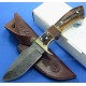 Couteau BOWIE DAMAS BOIS DE CERF DM1022