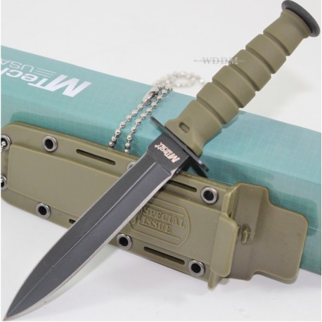 Couteau de Cou Dague Tactical Mini Kabai MTECH Acier 440 MT632DGN - Livraison Gratuite