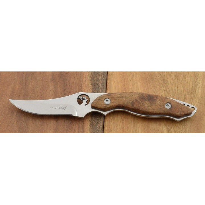 Lot de 3 Couteaux De Chasse Bush Craft Lame Acier 440 Manche Bois Etui Nylon ER538 - Livraison Gratuite