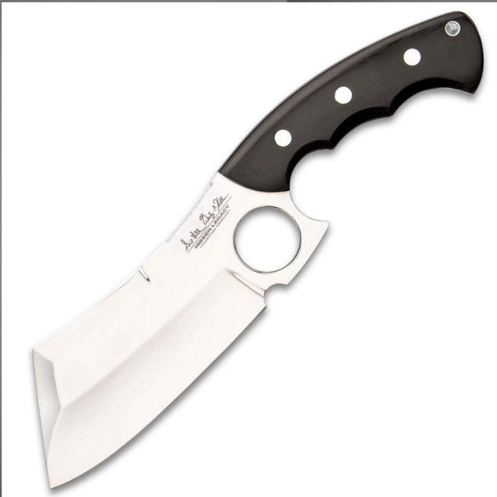 Couteau Couperet Hibben Legacy Ebony Cleaver Lame Acier 5Cr15MoV Manche Bois Etui Cuir GH5091 - Livraison Gratuite